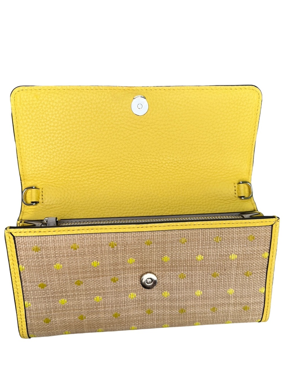Kate Spade Raffia Roulette Top-Handle Wallet Clutch - Picture 13 of 14